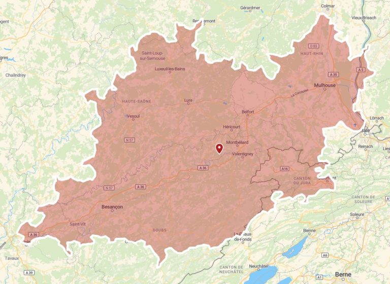 Secteur Belfort Montbéliard Lure Luxeuil Vesoul Besançon Mulhouse Colmar